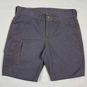 Origin USA Mens Cargo Chino Shorts Sz 34 Grey Contrast Stitch Hiking Maine B9